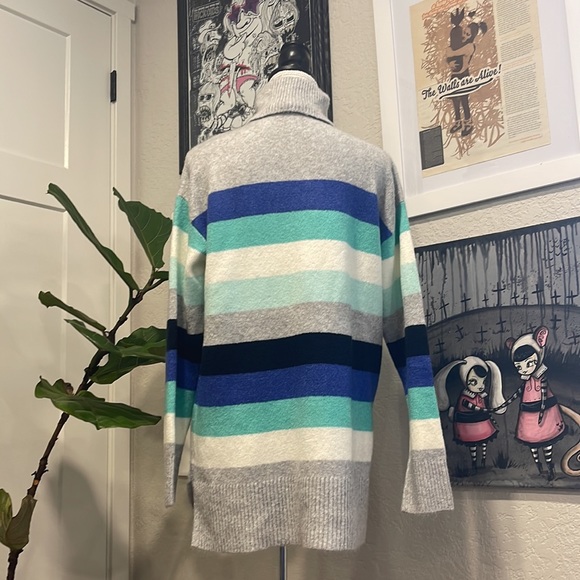 Talbots striped turtleneck sweater - Picture 3 of 8